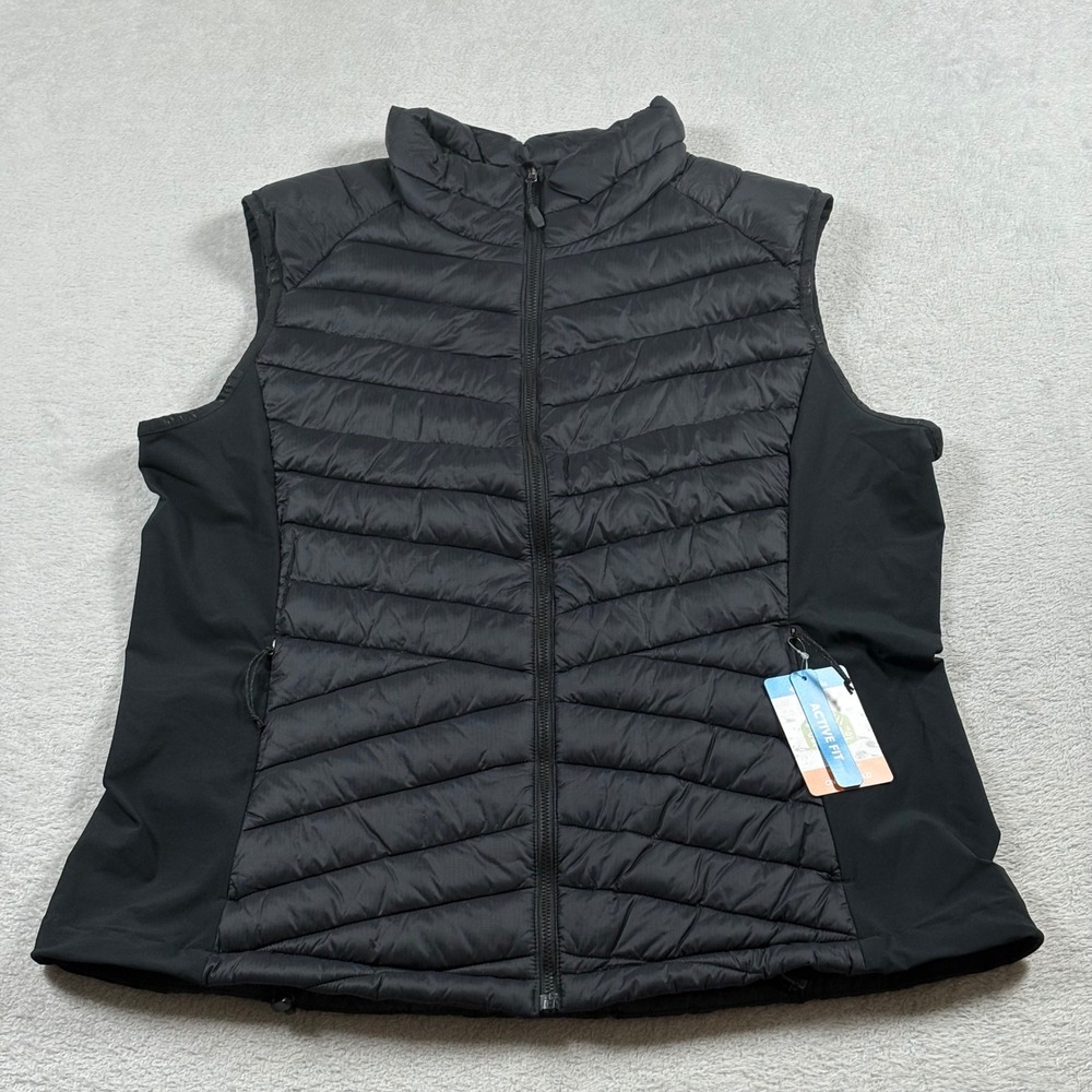 Columbia Powder Pass III Hybrid Vest Womens Black Quilted Insulated Puffer XXL